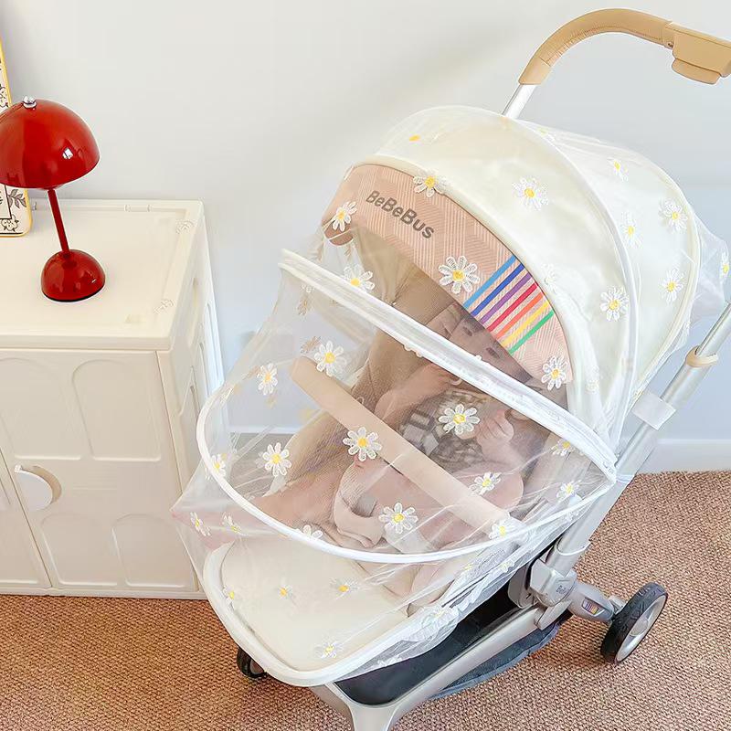 Universal Full-Cover Baby Stroller Mosquito Net - Enlarged, Dense, Anti-UV Protection for High View Strollers