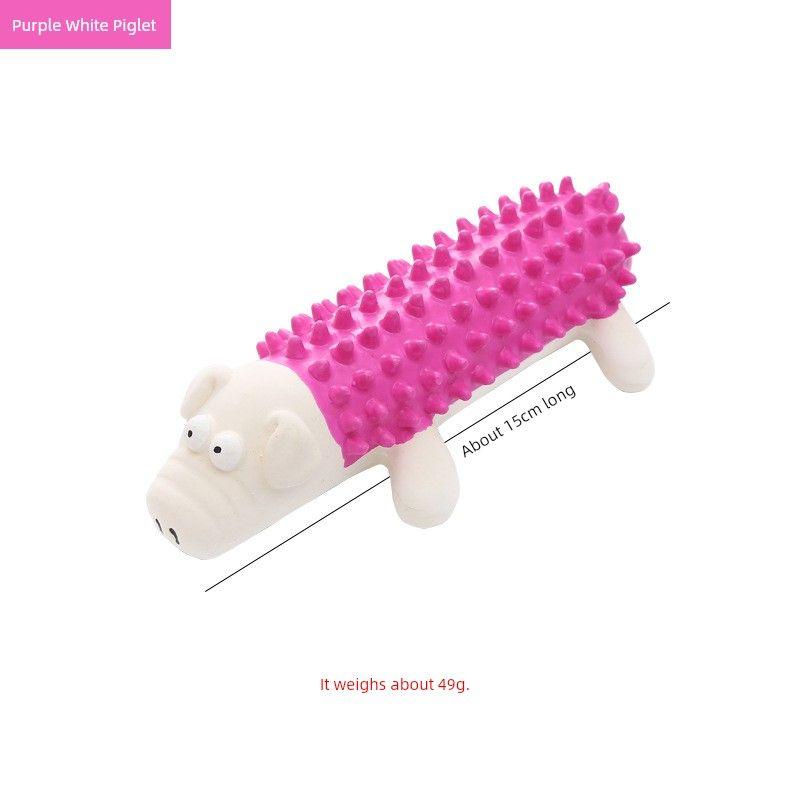 

Pet Supplies Latex Animal-Shaped Sound Toy Duck Bite Not Rotten Interactive Play Dog Toy Purple White Piglet