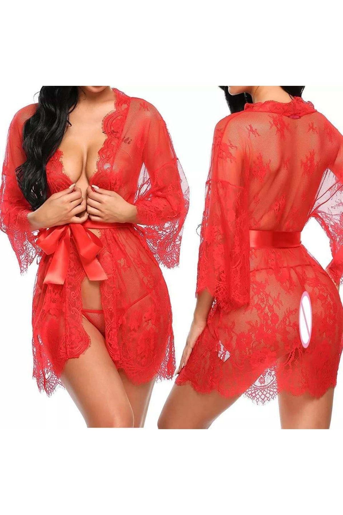 

Жіночий модний новий халат Redromeo Мереживний халат One size