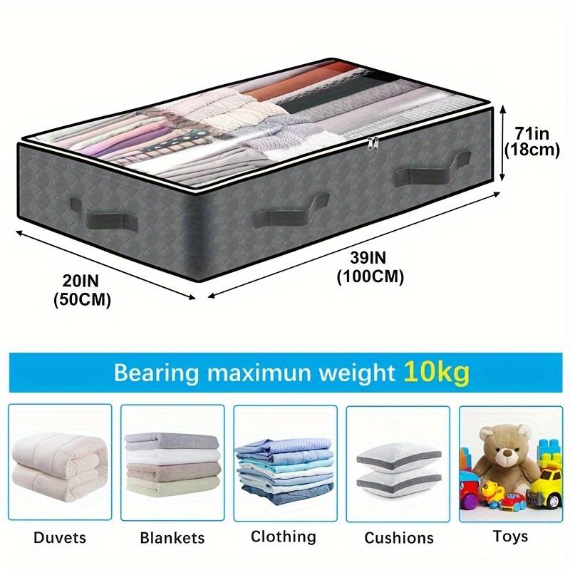 4 Under-bed Storage Organizer Set with Transparent Window and Reinforced Handle High-quality Non-woven Fabric Foldable Large-capacity Blanket Storage