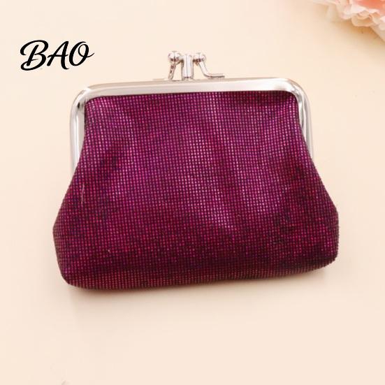 Small Coin Pouch Vintage Glitter Mini Purse, Portable Kiss Lock Closure Change Lightweight Card Holder Pouch, Double-layer Wallet for Cards, Jewelry,