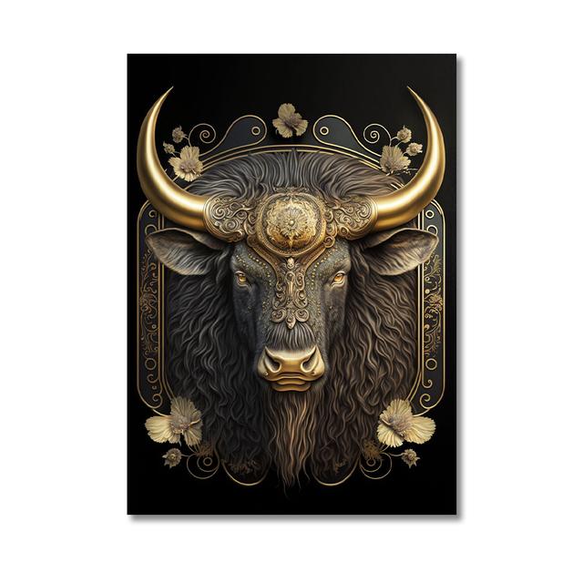 Metal Sculpture Gorilla King Canvas Painting Print Golden Lion Tiger Deer Bull Poster Art Animal Statue Picture Wall Decoration