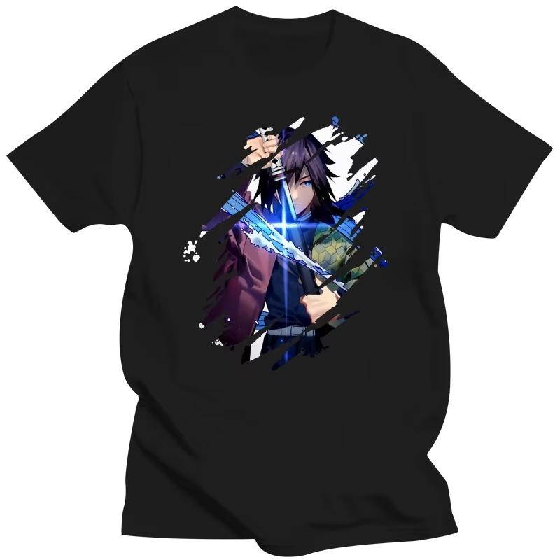 Anime Devil Killer Tomioka Giyuu T-shirt Summer Dress Creative Cotton Casual Fashion Women's Loose T-shirt Y2K Street Top