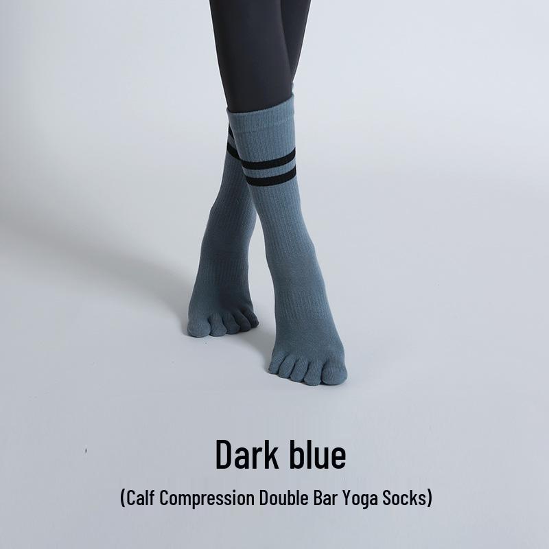 Women's Non-Slip Five-Toe Yoga Socks, Mid-Calf, Winter Fitness - New Arrival