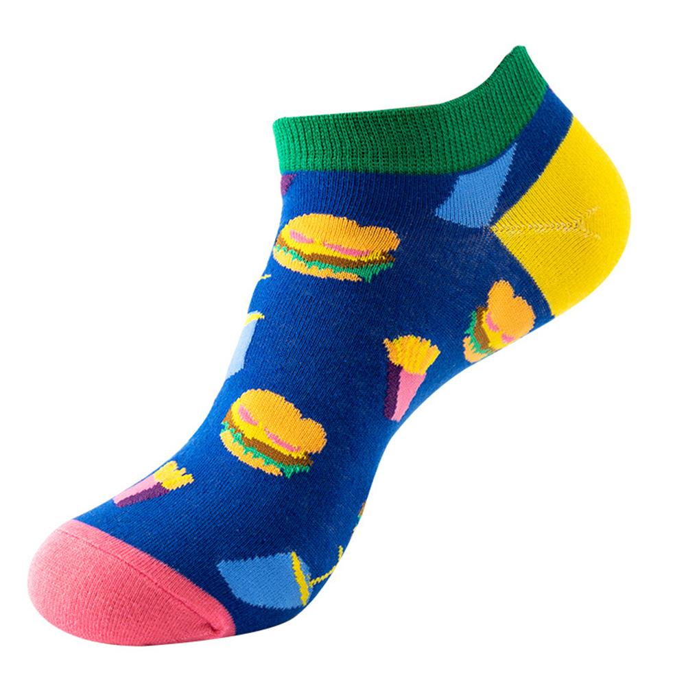 Fashion Funny Men's Hip Hop Harajuku Cartoon Cotton  Fruit Animal Beer Food Happy Casual Business Short Socks Gift Dropship