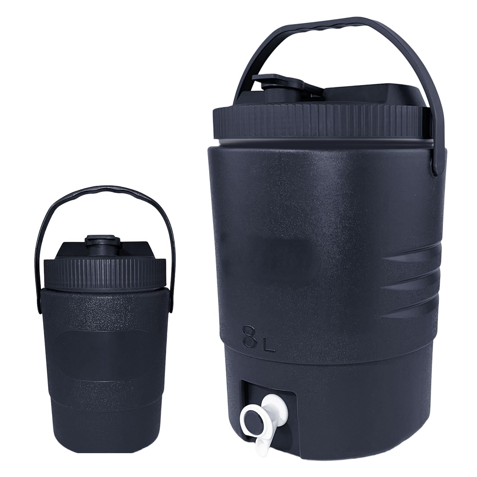 

SISKEYCOOC Gallon Large Capacity Ice Ice Portable Ice Vacuum with Tap 1L Ice for 8L/2.2 Bucket, Non-Melting Jug, Container, Insulated, + Container, чорний