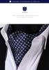 [HISDERN] Ascot Tie Men's Silk Navy Blue Neck Scarf Formal Green Paisley Wedding RC-01