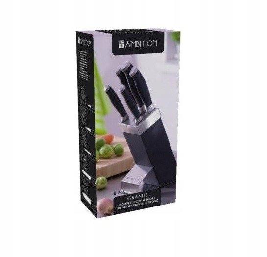 Ambition Set of kitchen knives in a stand, 6 pieces.