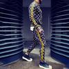 Men's Tracksuit 3D Plaid Printed Sports Casual Set Fashion British Style Gentleman Jacket Tether Trousers 2-piece Suit