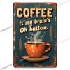 Vintage Coffee Metal Tin Sign Cafe Wall Art Decor Living Room Home Pubs Bar Decoration