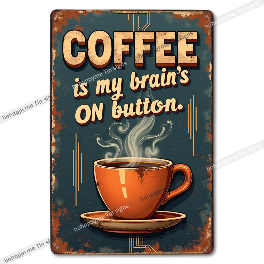 Vintage Coffee Metal Tin Sign Cafe Wall Art Decor Living Room Home Pubs Bar Decoration