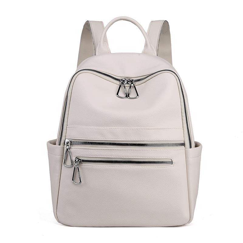 Miękki plecak damski ze skóry Pu Wodoodporny, antykradzieżowy plecak podróżny o dużej pojemności Damskie torby na ramię