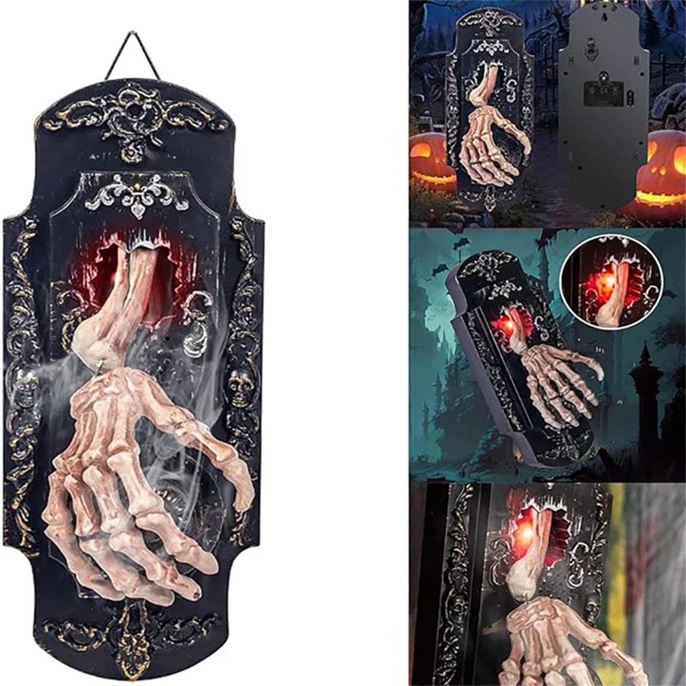 1× Skeleton Hand Shape Halloween Funny Spray Doorbell For Halloween Decoration
