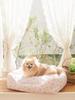 Maison De FLEUR Original Flower Print Pet Bed, Medium, Pink, with Pet Cushion, 8A41YZM0600