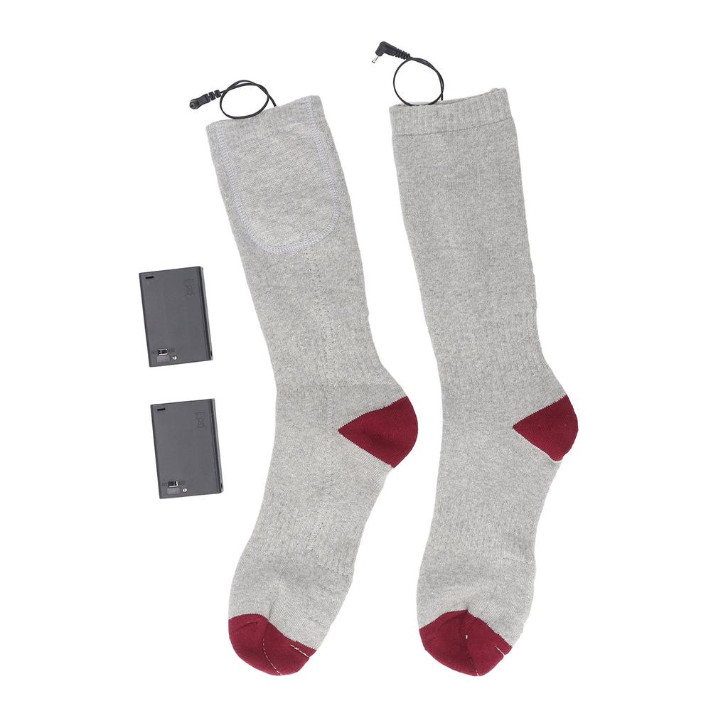 Electric Heated Socks Battery Operated Comfortable Cotton Socks for Winter Travel Camping Cycling Skiing Hiking One Size