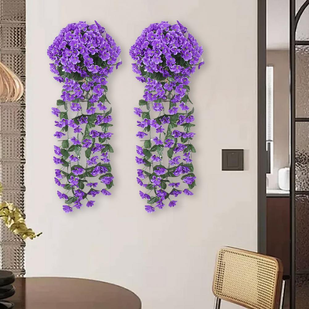 Faux Hanging Flowers with Soft Petals Realistic Faux Flowers Vibrant Artificial Hanging Flowers for Home Garden Yard Decoration