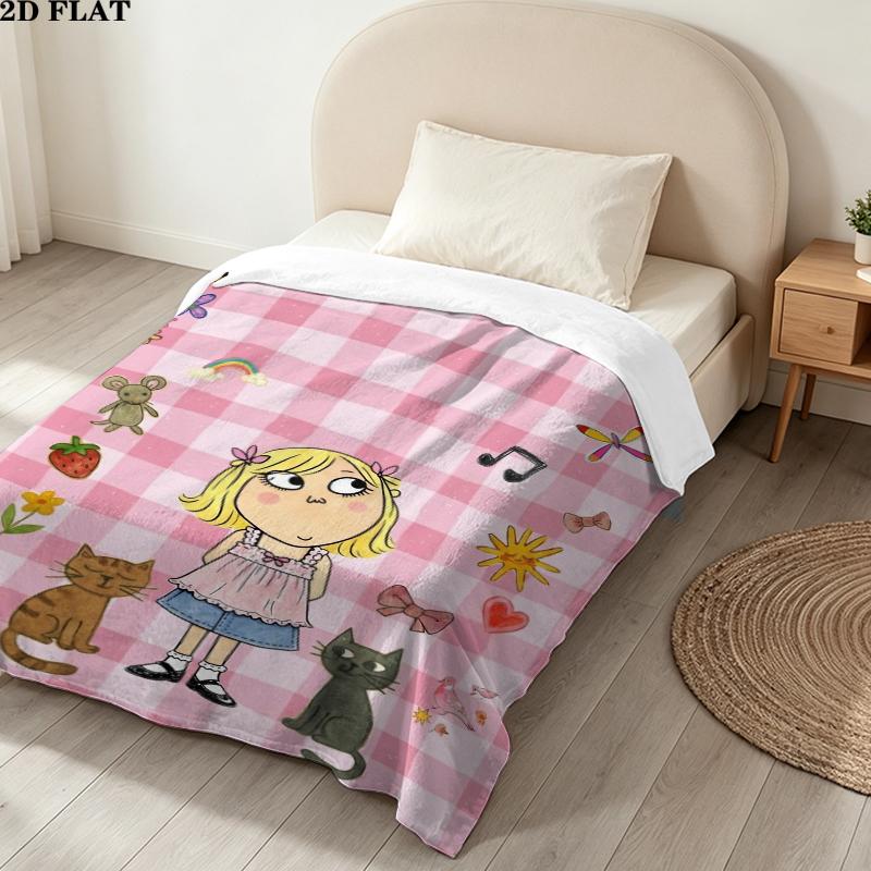Charlie Lola Print Flannel Blanket, High quality Comfortable for All Seasons, Home Decor, Warmth and Comfort, Perfect for Christmas Gifts