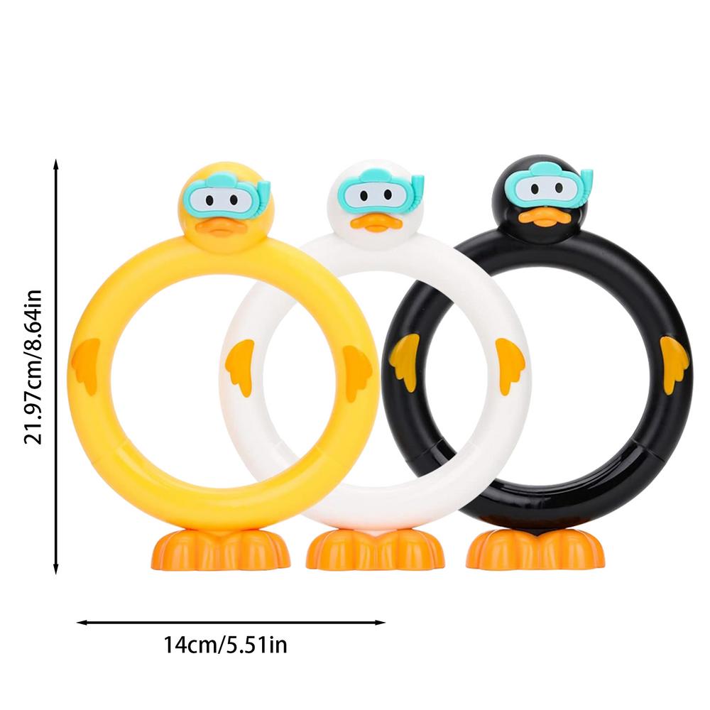Pool Rings For Kids Diving Cute Diving Duck Swimming Toys Colorful Training Sinking Throwing Dive Sticks 3PCS Pool Toys