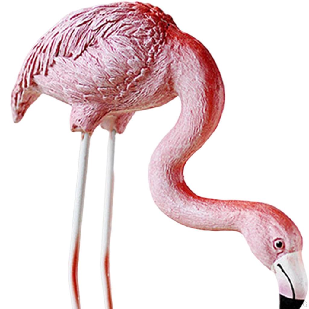 Rzeźba ptaka Flamingo żywica figurka ogrodowa figurka z metalowym stojakiem do wewnątrz i na zewnątrz