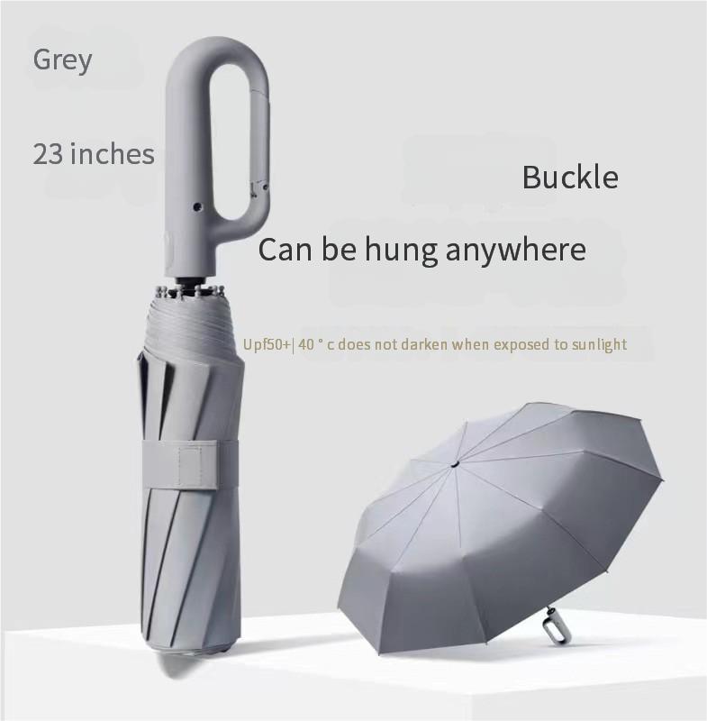 125Cm Ring Buckle Umbrella Fully Automatic Folding Umbrella Men'S Sunny And Rain Dual-Purpose Vinyl Sun Protection Umbrella Whol