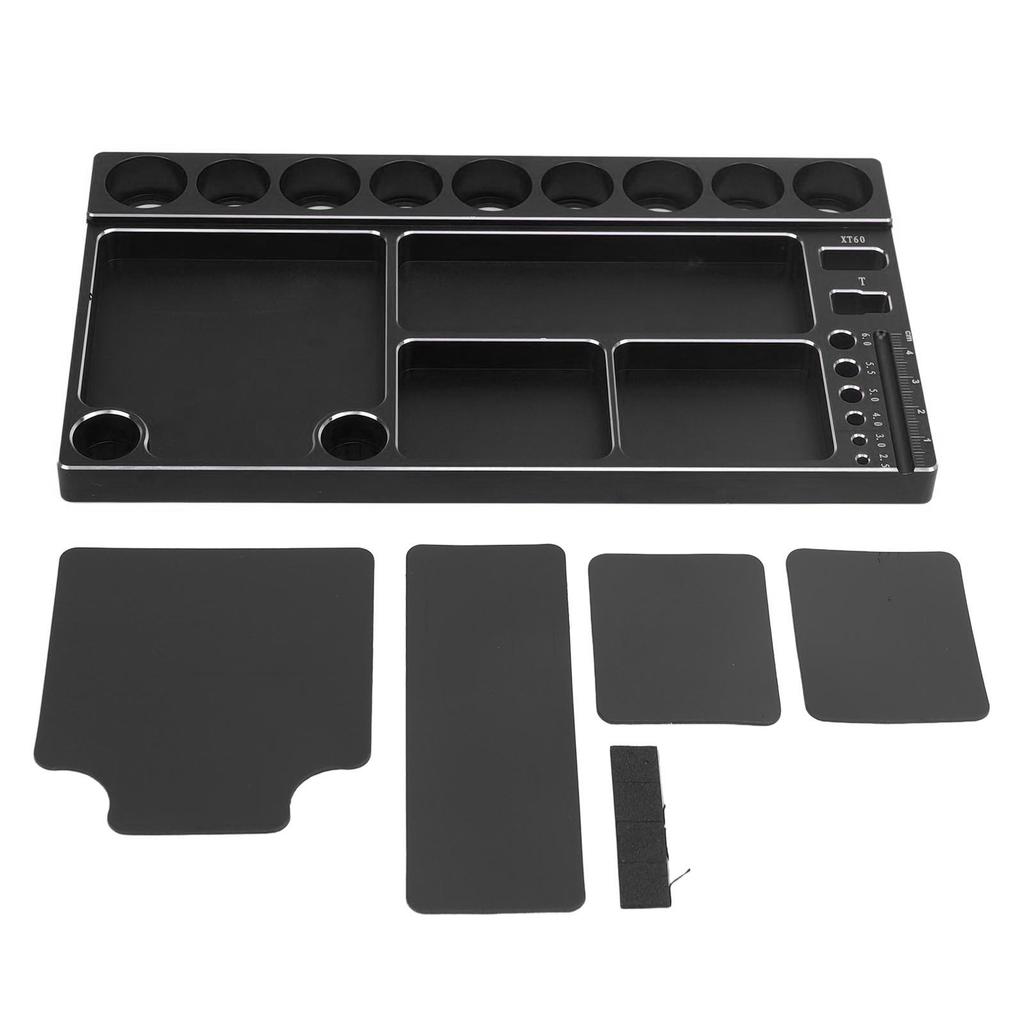 RC Screwdriver Tool Storage Rack Prevent Slip Aluminum Alloy Magnetic RC Socket Screws Tray Organizer Tool Holder for 1
