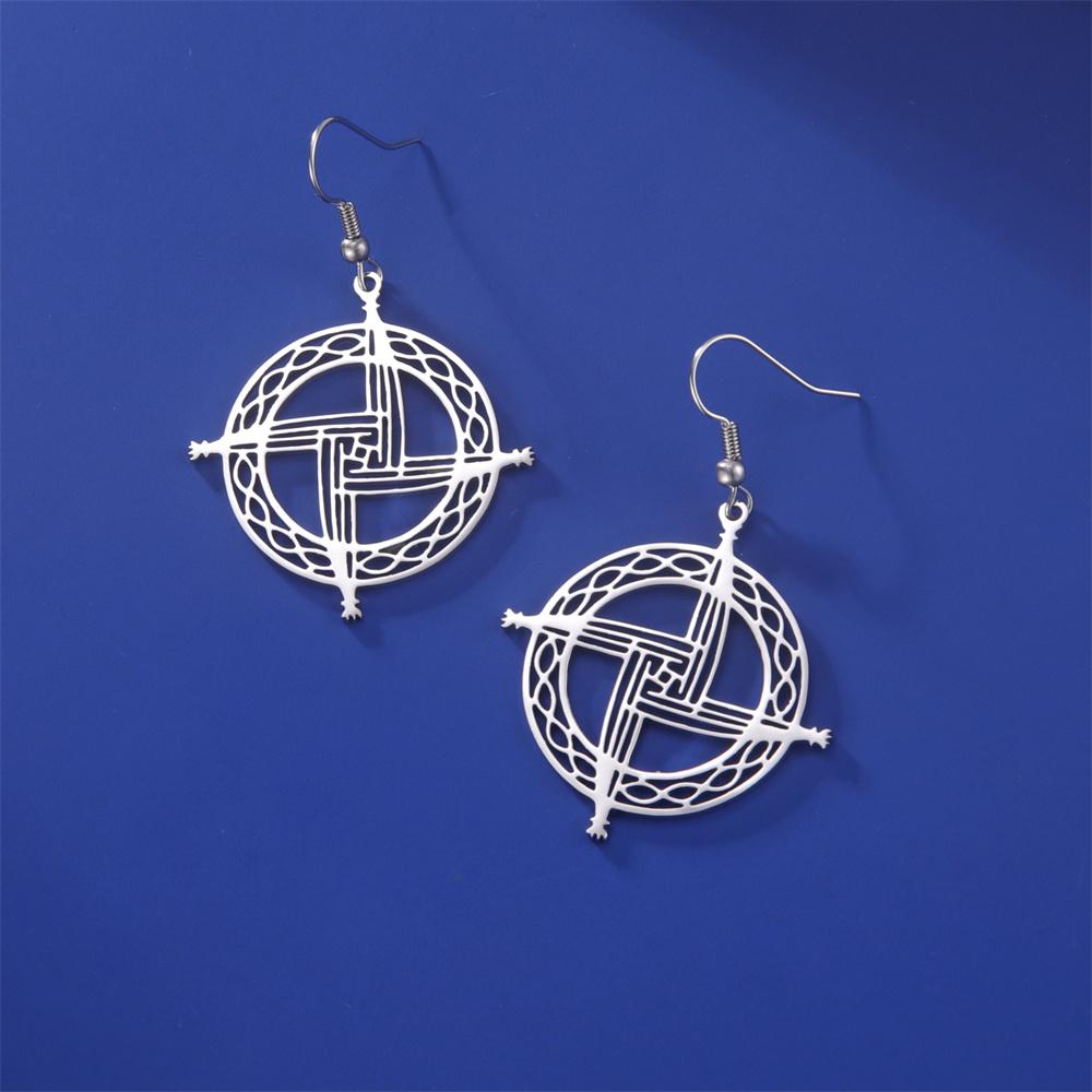 Saint Brigid Cross Drop Earrings Traditional Celtic Knot Irish Earring Holy Protection Stainless Steel Religious Jewelry