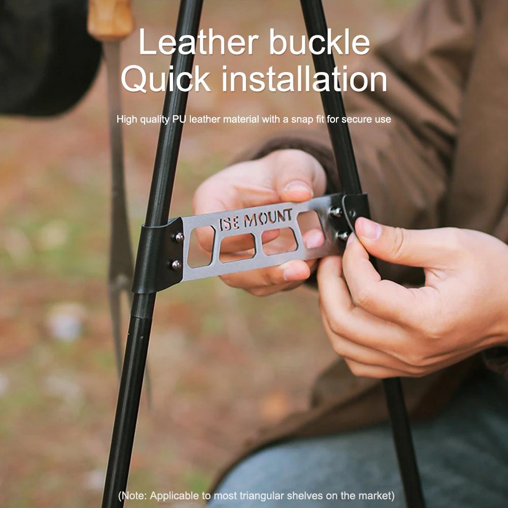 Camping Tripod Side Buckles Portable Triangular Storage Rack Side Buckle Stainless Steel Quick Installation Camping Accessories