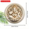 1 Stück 2D Flach Klassischer Stil Ganesha Wandkunst - 20cm Hergestelltes Holz Dekoschild & Plakette für Diwali Mehrzweckverwendung, Kein Strom benötigt, Ideal