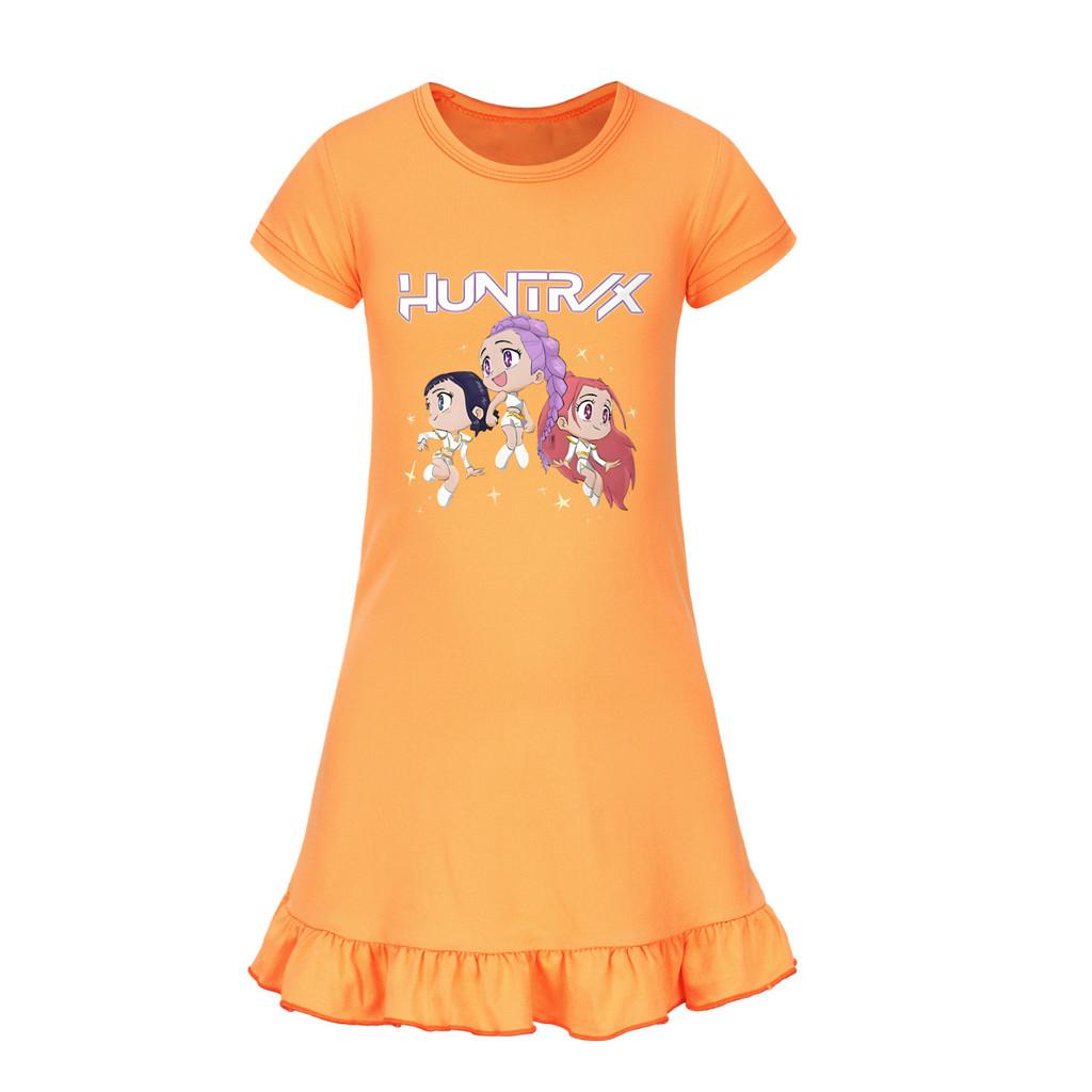5044 Kids Girls Mira Zoey Rumi Printed Ruffle Short Sleeves Casual Dress