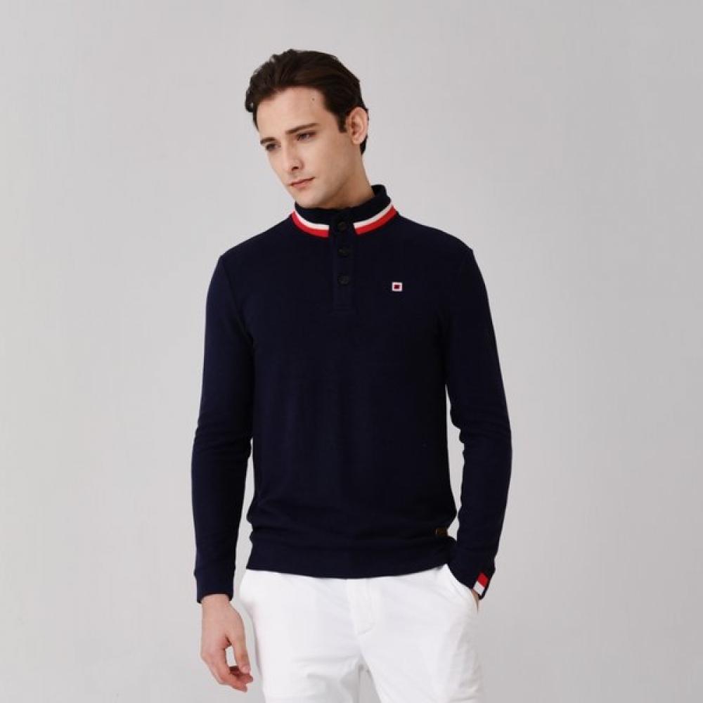 

ONOFF Мужская футболка из букле с высоким воротником, темно-синяя, Of9212gb 48