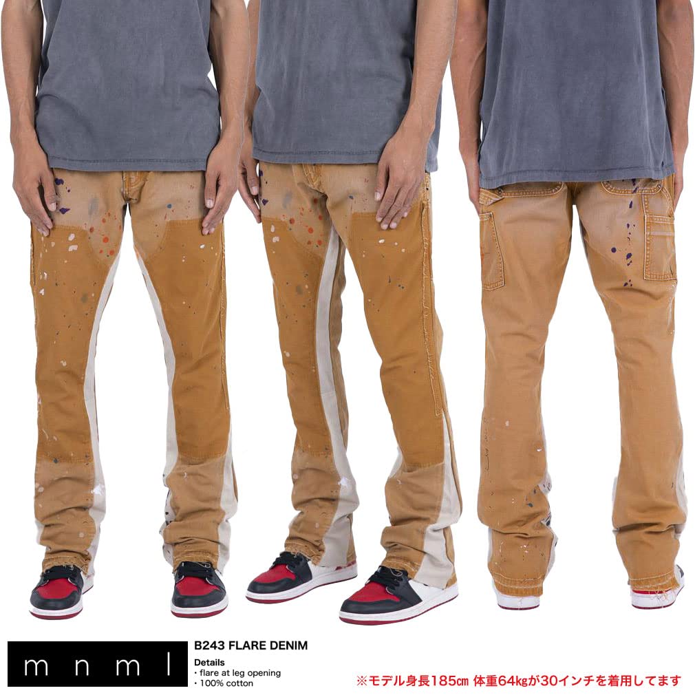 Pantalon Homme en Denim Minimal Évasé 28 093, pouces, Marron,