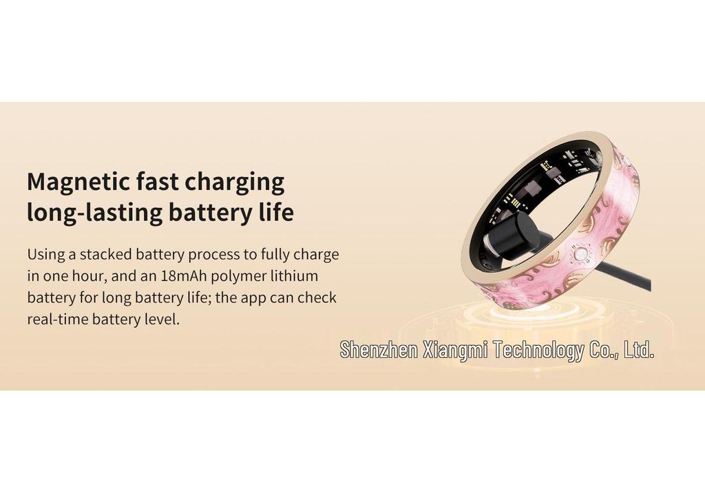 Wasserdichter Bluetooth Smart Ring: Herzfrequenz, Blutsauerstoff, Schlafüberwachung, Emaille-Farbe, Sport-Schrittzähler, Partner-Stil