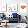 Scandinavian Decorative Living Room Unicorn Weird Lama Fluffy Fox Flamingo Kids Room Fresh Cartoon Art House Poster