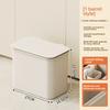 White Concise Design Durability Plastic Waste Container with Look Feet Wheel Perfect Household Cleanliness Various Indoor Space