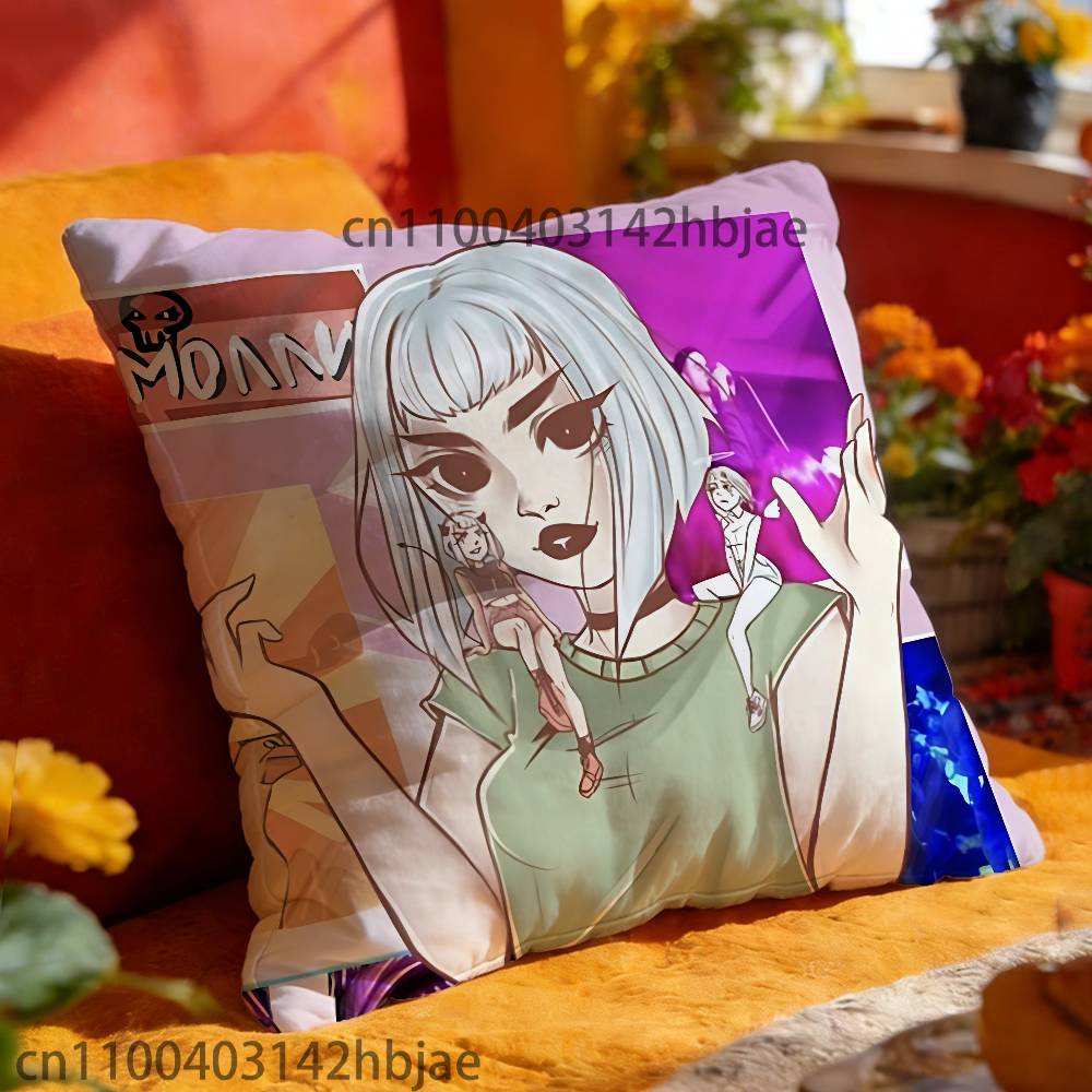 P-Poshlaya M-Molly Pillow Case For Sofa Decor Car Office Room Printing Cushion Cover Decorations and Protector