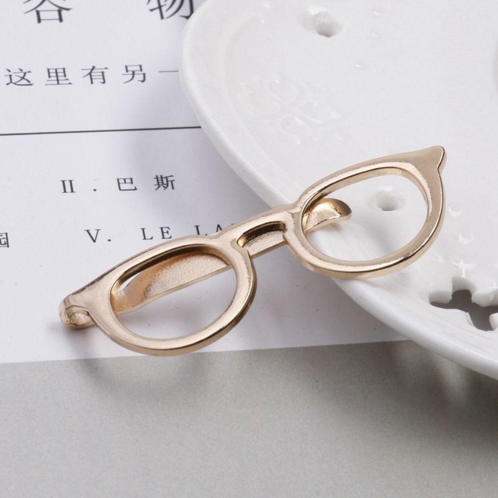 

Подарок Зажим для галстука Деловые Мужчины Пряжка для галстука Зажим для галстука Застежка Форма очков Зажим Металлические Зажимы для галстука золотой