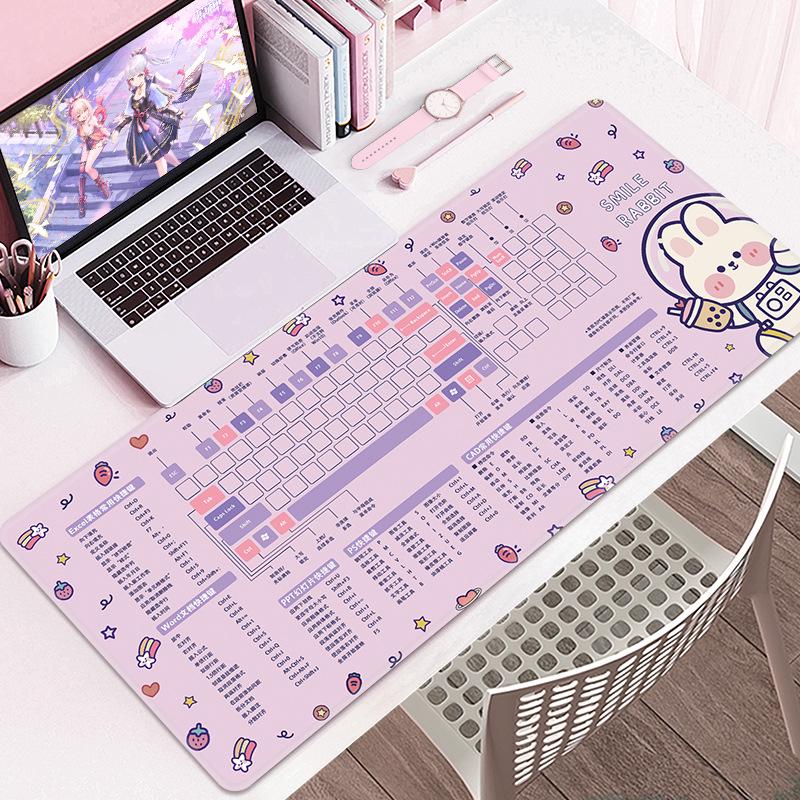 Extra Large Cartoon PS Hotkeys CAD Mouse Pad - Non-Slip Desk Mat for Keyboard & Laptop