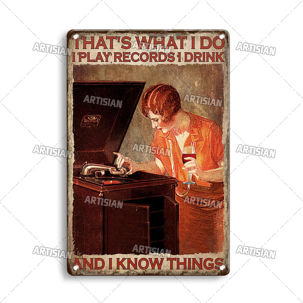 Artisian Music Metallschild Vinyl Blechposter Instrument Dekorative Platte Wanddeko Garage Bar Pub Club Hotel Café Küche Zuhause
