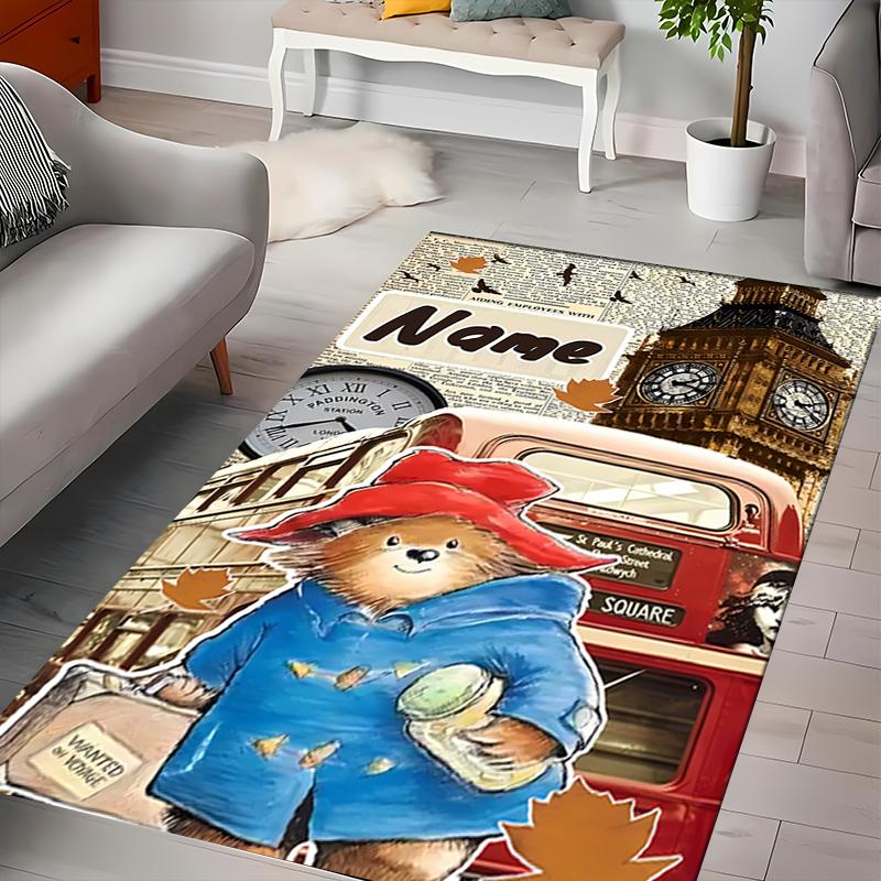 Custom personalization Paddington Bear Area Rug - Perfect For Kitchen, Bathroom,Laundry Room Decor Large Size Available,Gift All Seasons
