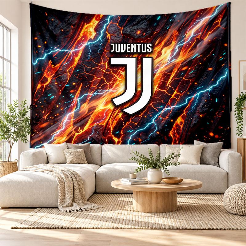 קיר קיר של יובנטוס FC, תליית קיר מבד רך, רקע דקורטיבי לחדר שינה, אמנות קיר לבית