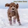 4pcs/set Warm Dog Cotton Shoes Waterproof Soft Bottom Non-Slip Dog Shoes Breathable Anti-dirt Pet Sneakers Daily Walking