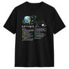 Artemis II Mondmission Flugbahn und Meilensteine Diagramm Herren T-Shirts T-Shirt Kurzarm T-Shirt Reine Baumwolle Kleidung