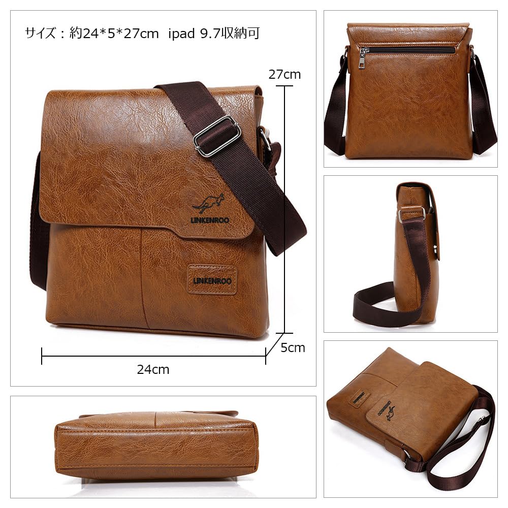 Whatna Leather Crossbody Chest PU Small Business Fits iPad Shoulder Perfect for and More Men's One-Shoulder Bag, Bag, Bag, Leather, Bag, 9.7,