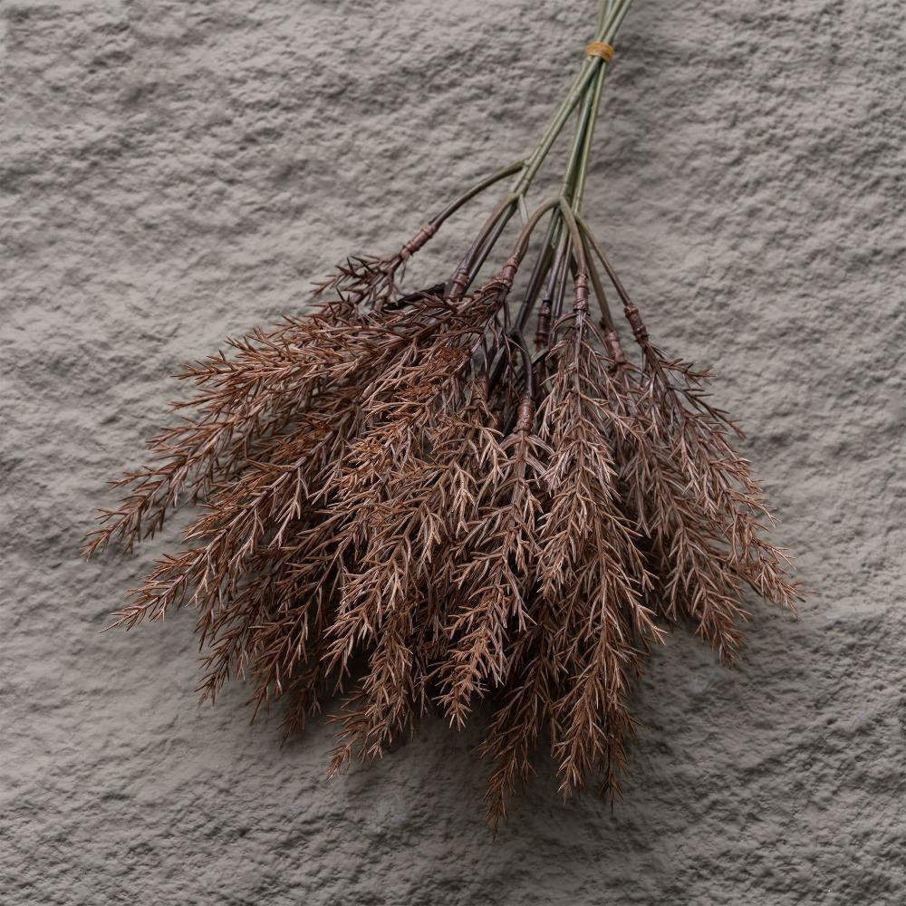 Plastic Artificial Bouquet Lifelike Wedding Flowers Simulated Wheat Grass DIY Bouquet Dark Brown
