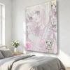 Y2K Kawaii Maid Anime Tapestry Cute Pink Aesthetic Wall Hanging for Harajuku Room Decor
