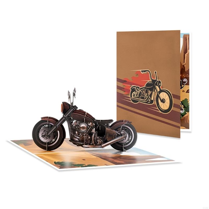 Unique Popup Greeting Card With 3D Motorcycle Scene Personalised Message Space China Mainland