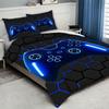 2/3Pcs Game Controller Pattern Duvet Cover Set Light Blue Trendy Digital Print Bedding with Zipper Machine Washable