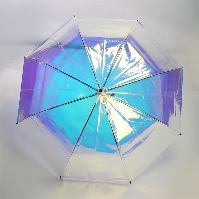 Creative Color Changing Umbrella Transparent PVC Long Handle Umbrella Windproof Colorful Girls Umbrellas Guarda Chuva Gift SY323