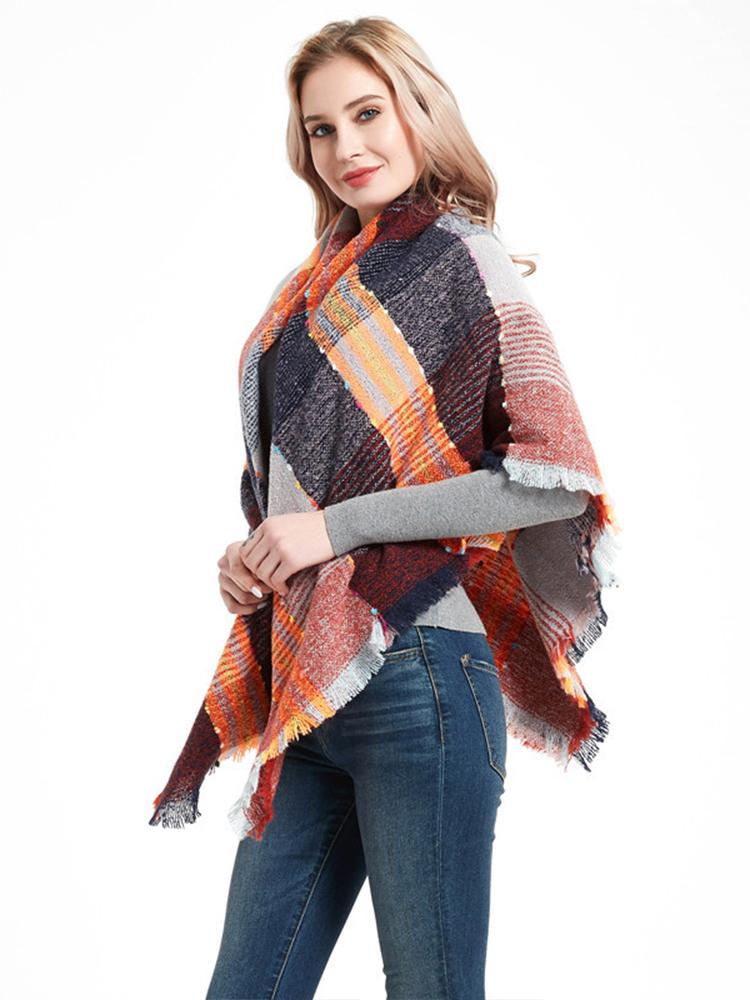 Imitation Cashmere Women Scarf Winter Plaid Scarve Pashmina Tassel Mujer Female Echarpe Hiver Foulard Bufanda Thick Wrap Shawls