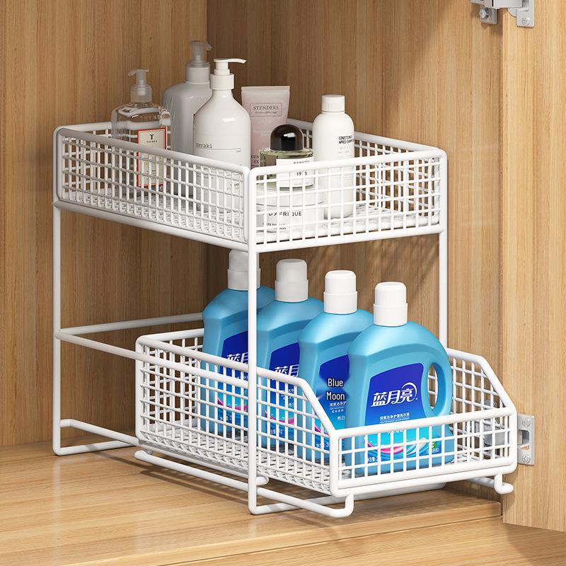 Under-Sink Storage Rack for Bathroom Cabinet